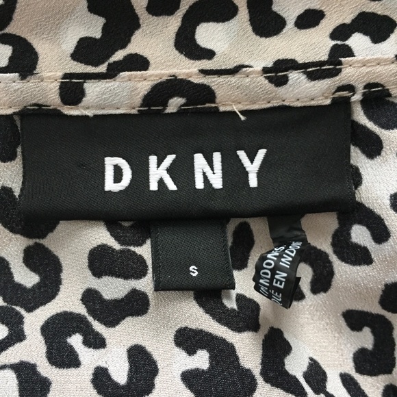 DKNY Leopard Animal Print Flutter Sleeve Top Tank Sleeveless Small - Picture 6 of 7